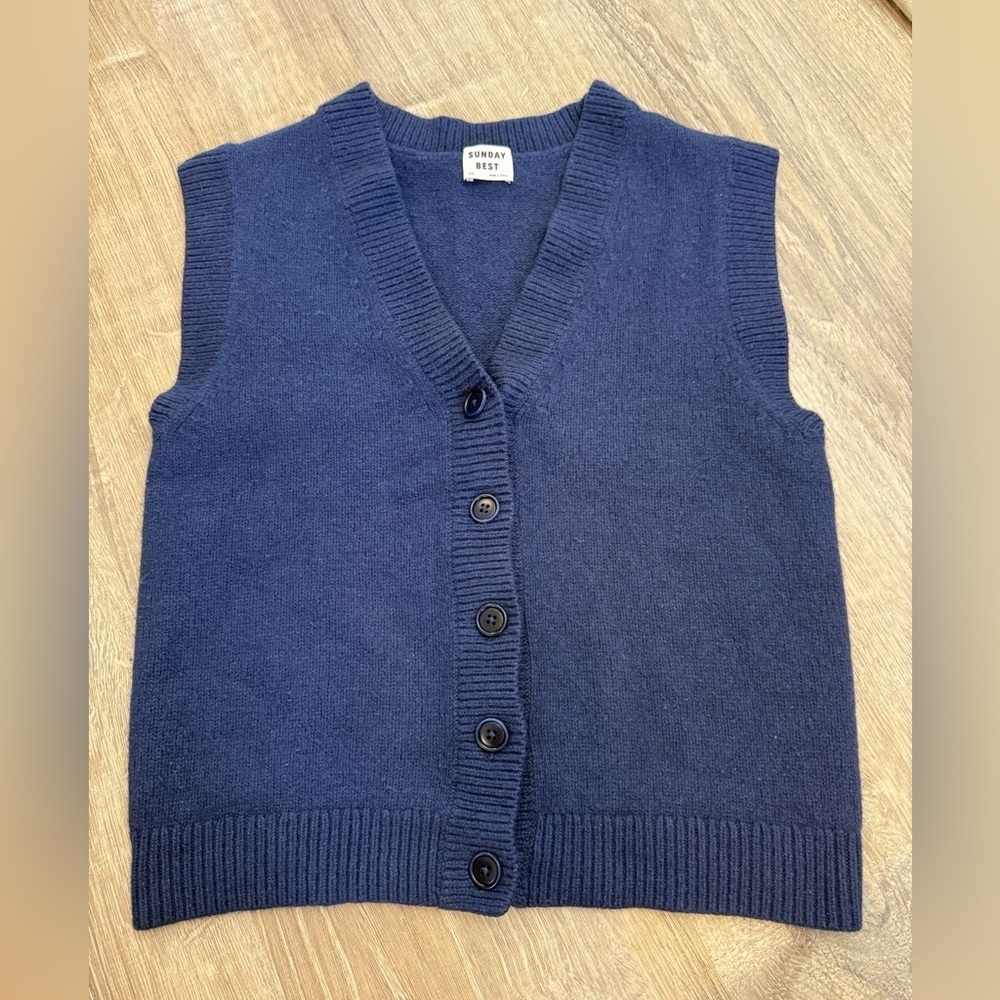 Aritzia Sunday Best Wool Blend Button Up Vest 2XS